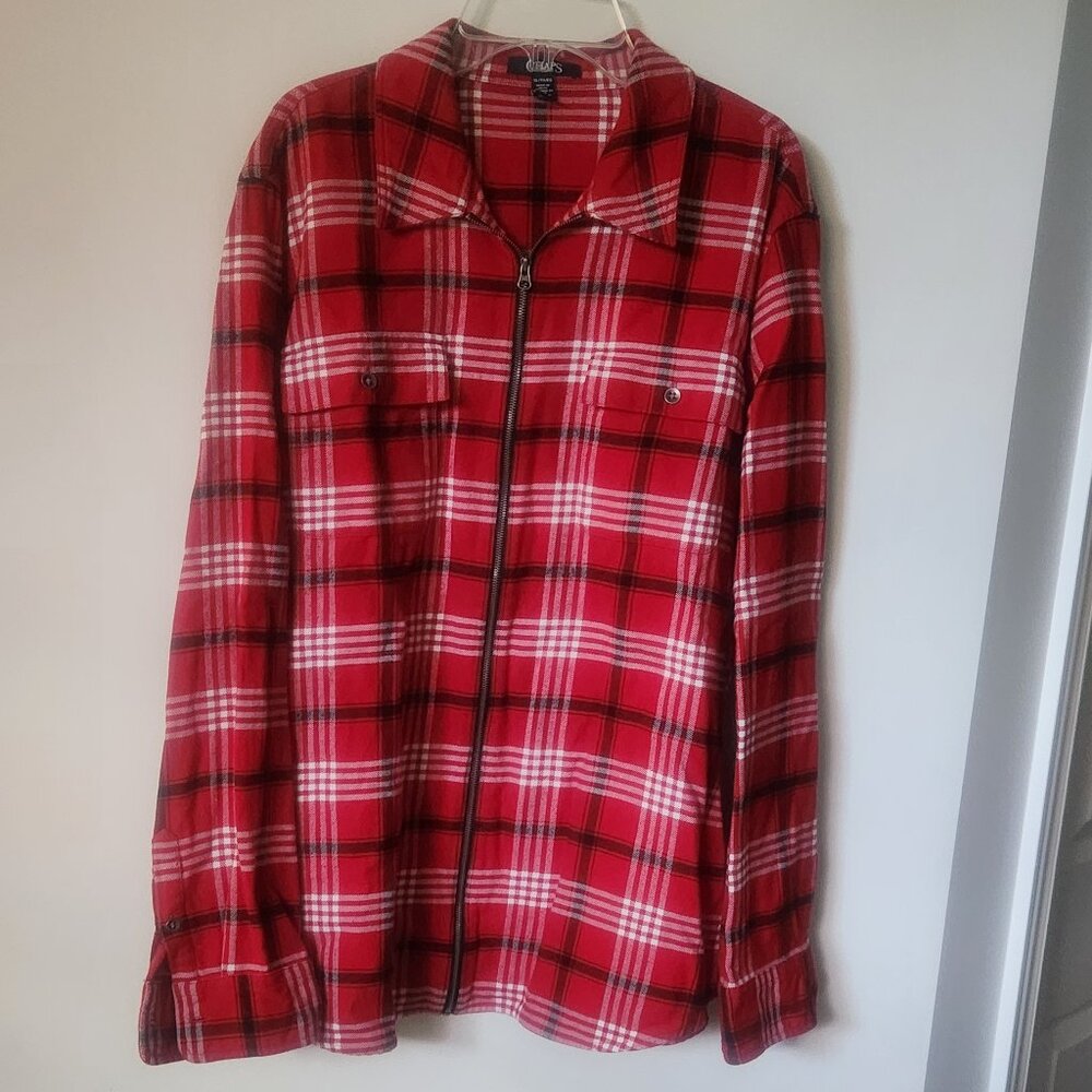 Chaps Zip Front Flannel Shirt